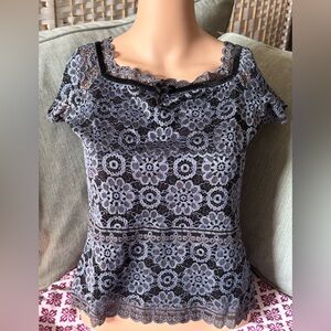 Vintage Hanky Panky 90s Lace Stretch Tee - Women's Size M
